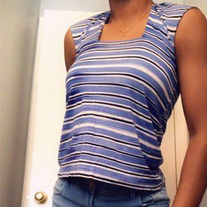 Striped scoop neck tank top